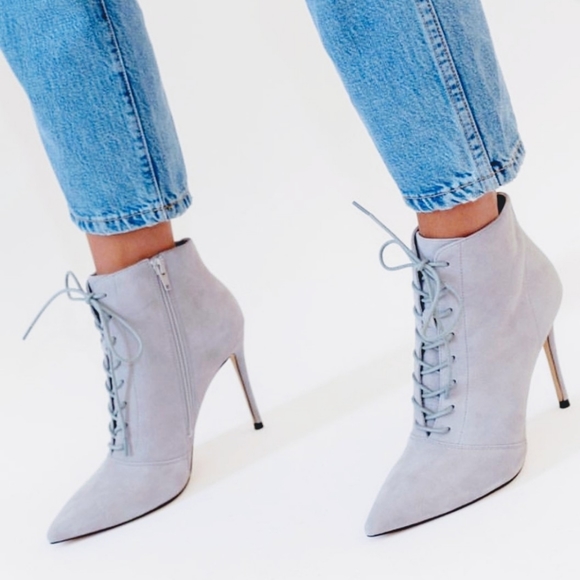 Something Navy Shoes - Something Navy Victorian Suede Lace Up Boot